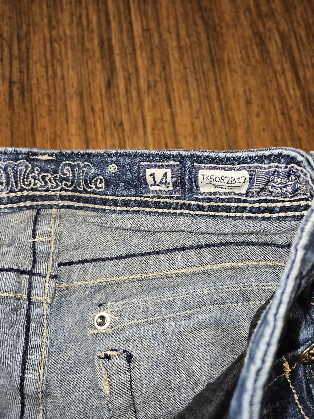 Miss Me Medium Blue Denim Jeans with Embroidered Wing Pockets